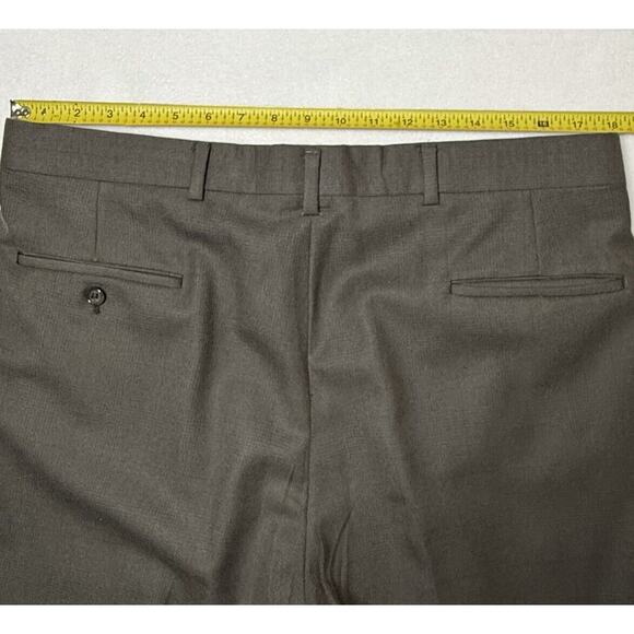 VTG Burberry Men’s Plaid Gray Cuffed Wool 36x29 Dress Pants Slacks - Picture 5 of 11